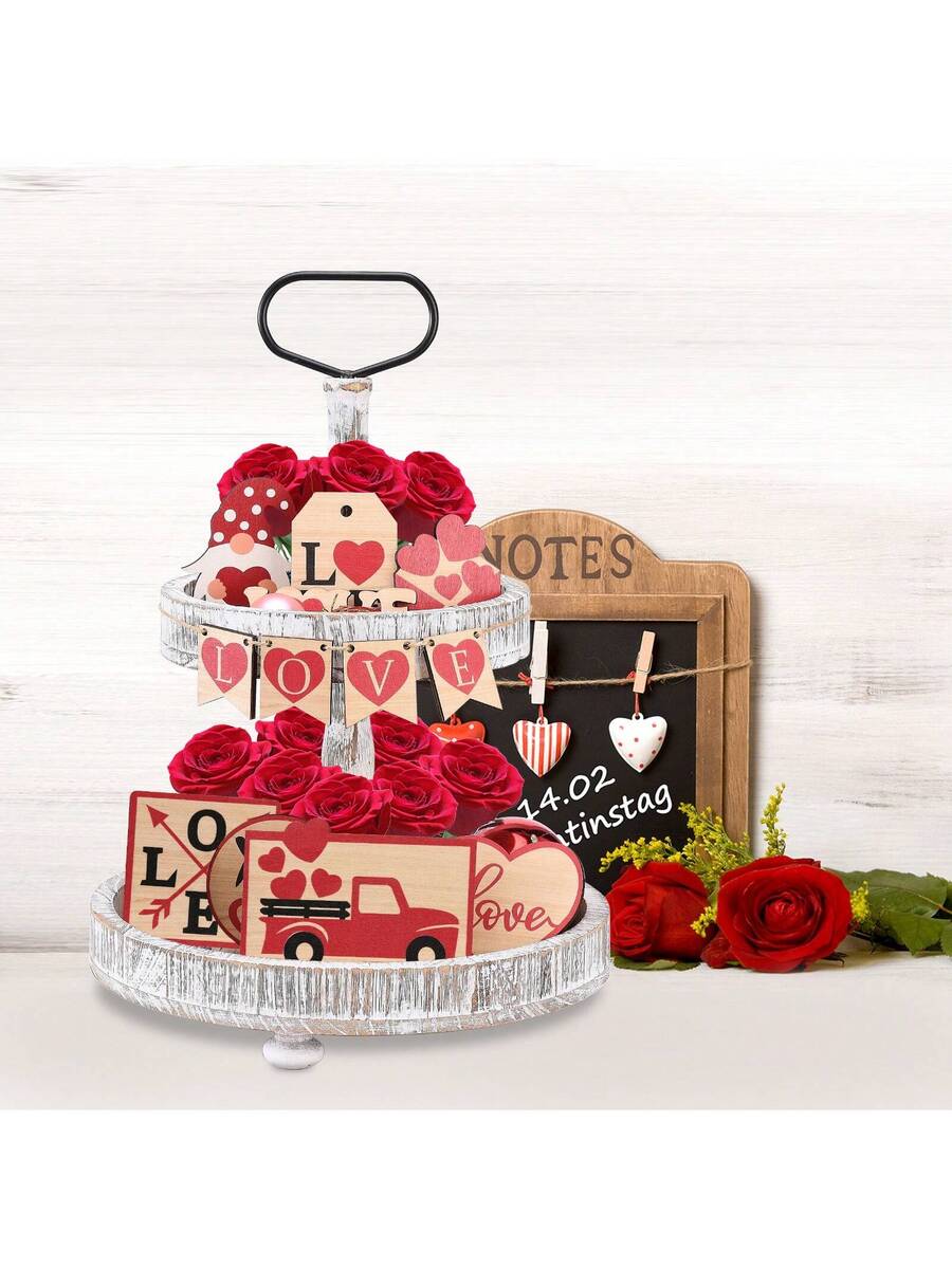 Bandeja escalonada para decoración de San Valentín