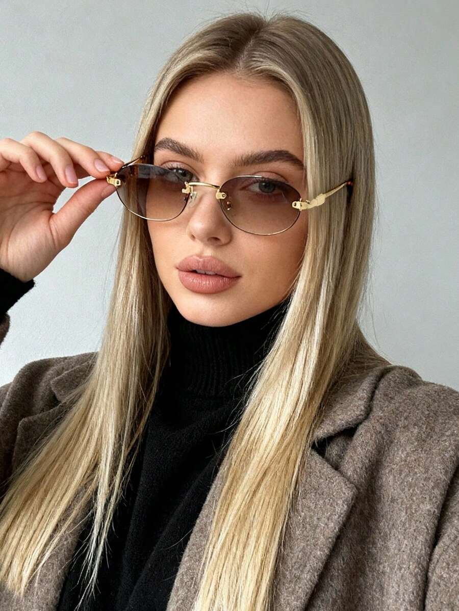 gafas elegantes y de alta gama con forma ovalada para mujeres