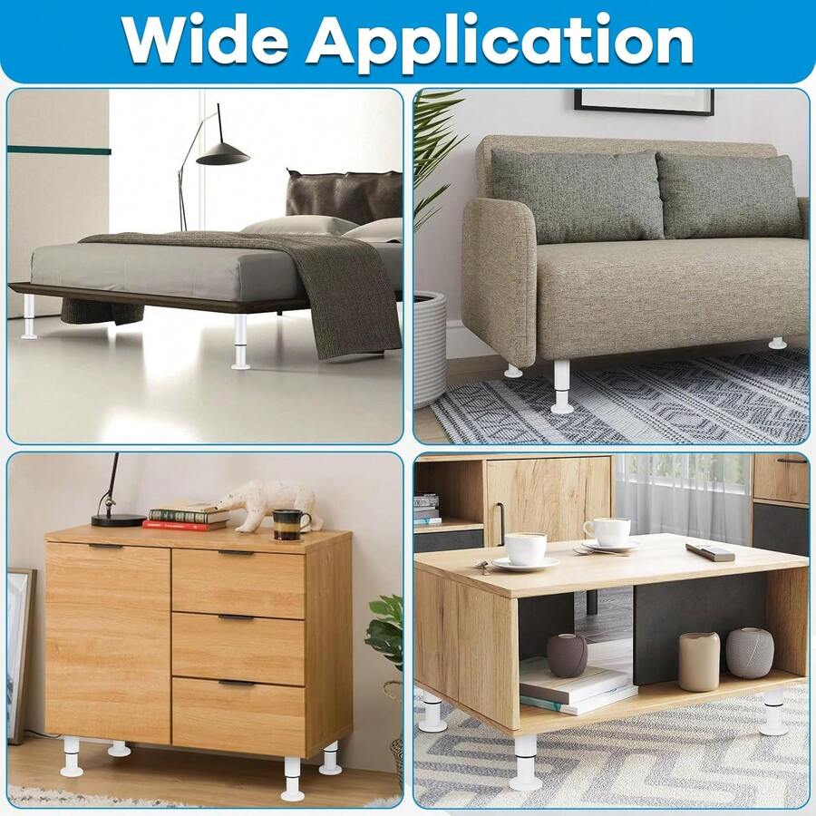 4 Patas De Muebles Ajustable