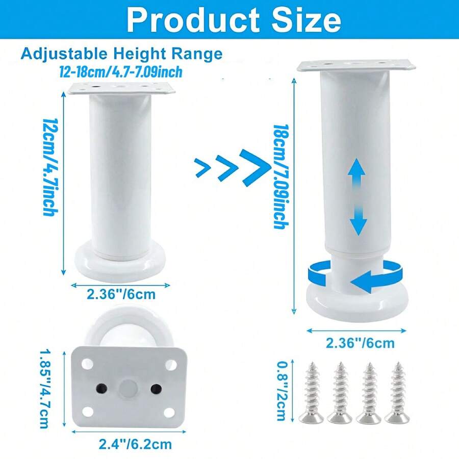 4 Patas De Muebles Ajustable