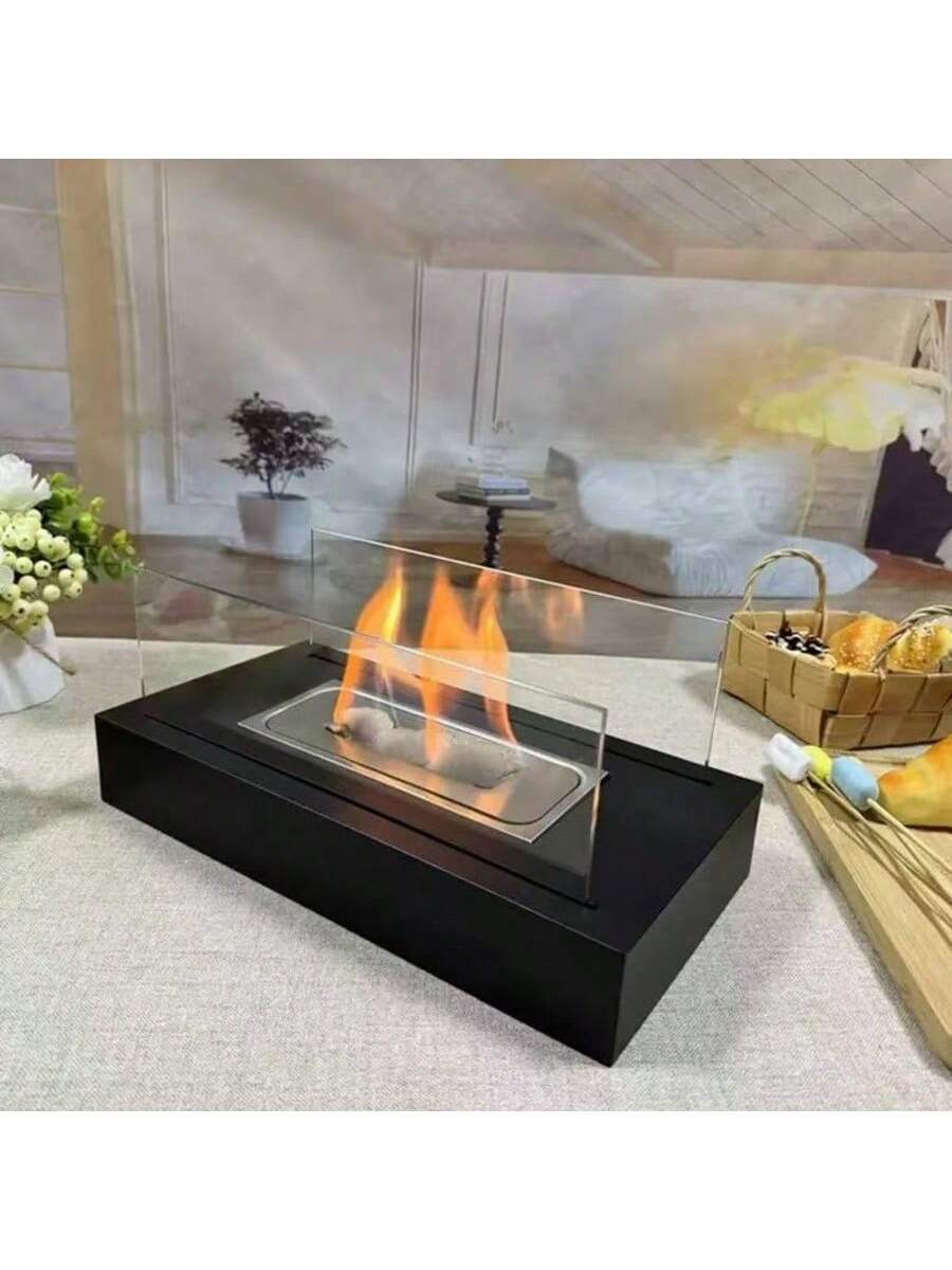 OBOVAY Calentador de chimenea decorativo con llama ardiente
