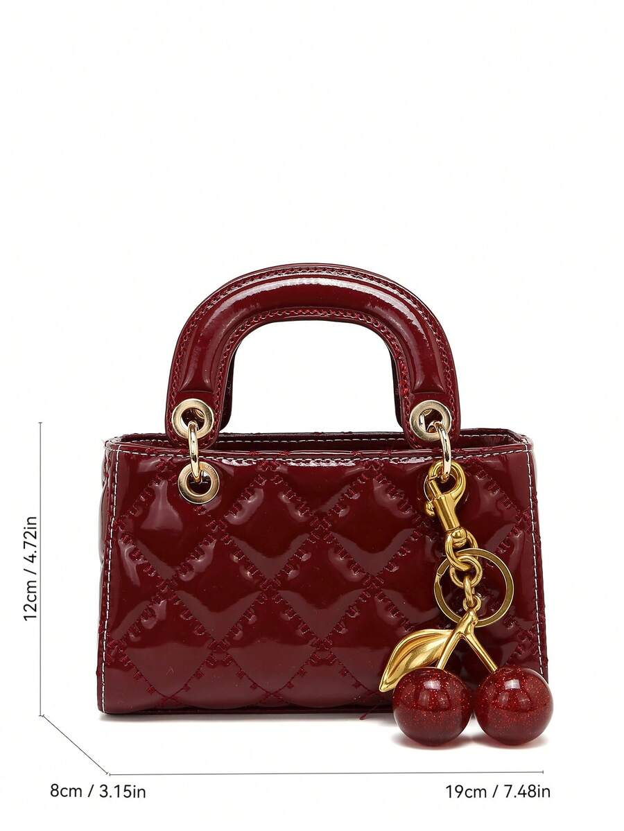 bolso de mano horizontal color burdeos