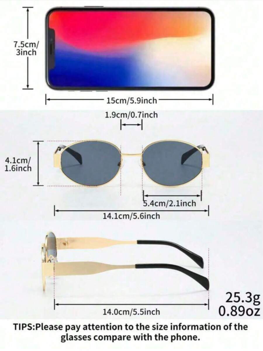 gafas con montura de metal ovalada vintage
