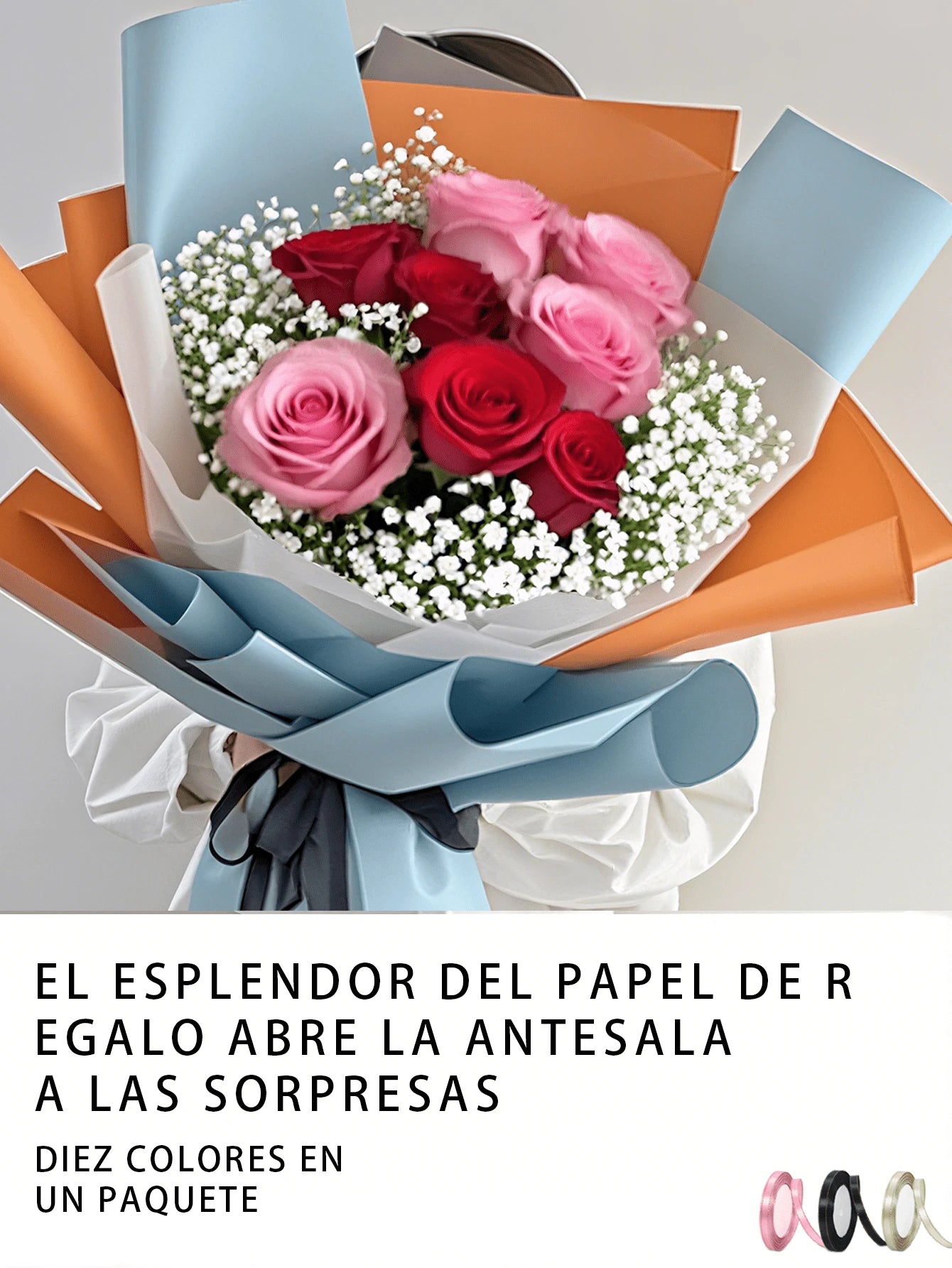 100 Hojas Papel Coreano Celofan