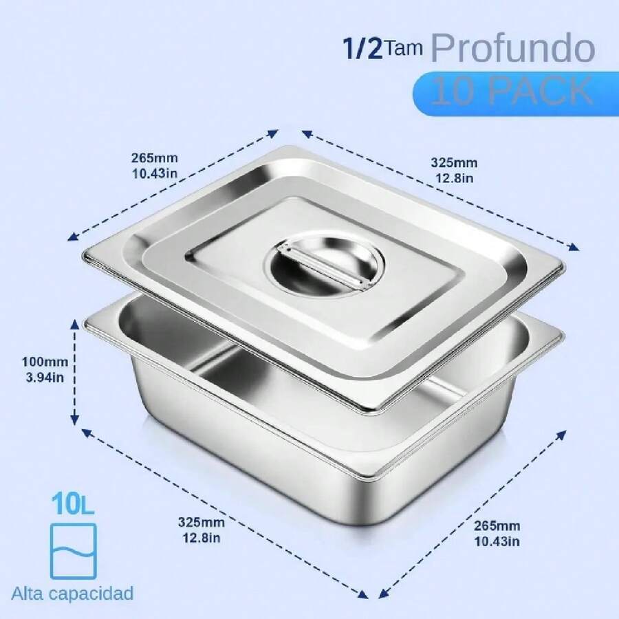 Juego de 10 sartenes de acero inoxidable