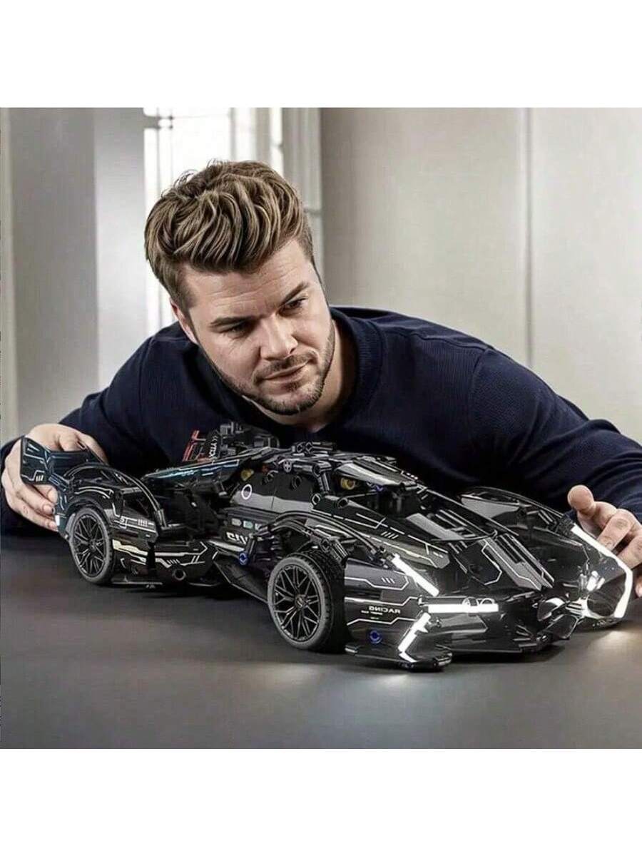 1560 piezas Modelo de coche de carreras negro