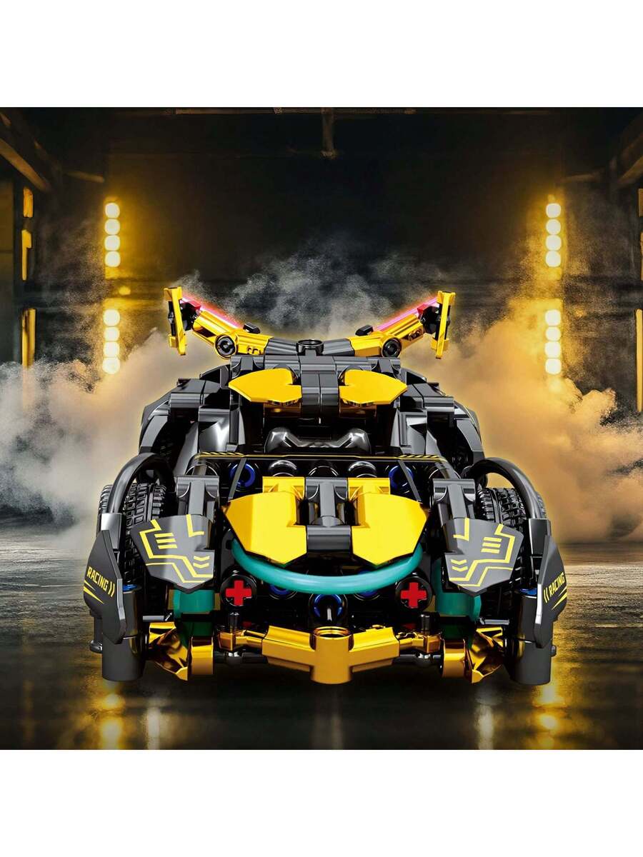 1560 piezas Modelo de coche de carreras negro