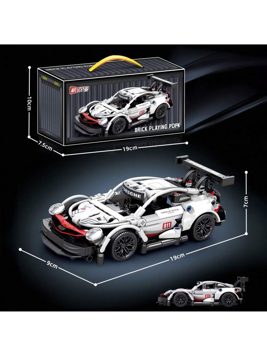 1560 piezas Modelo de coche de carreras negro