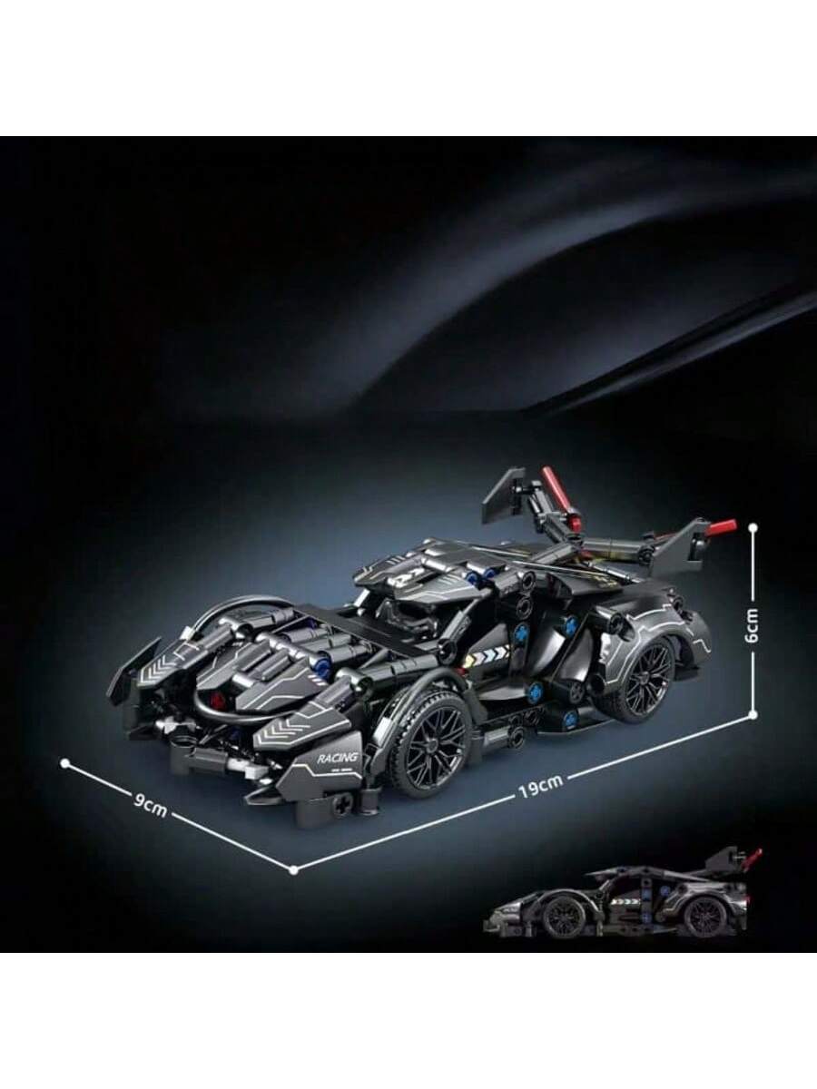 1560 piezas Modelo de coche de carreras negro