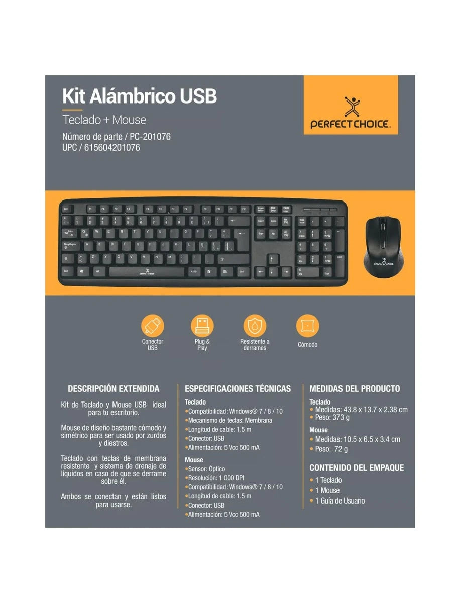 Kit de Teclado y Mouse USB