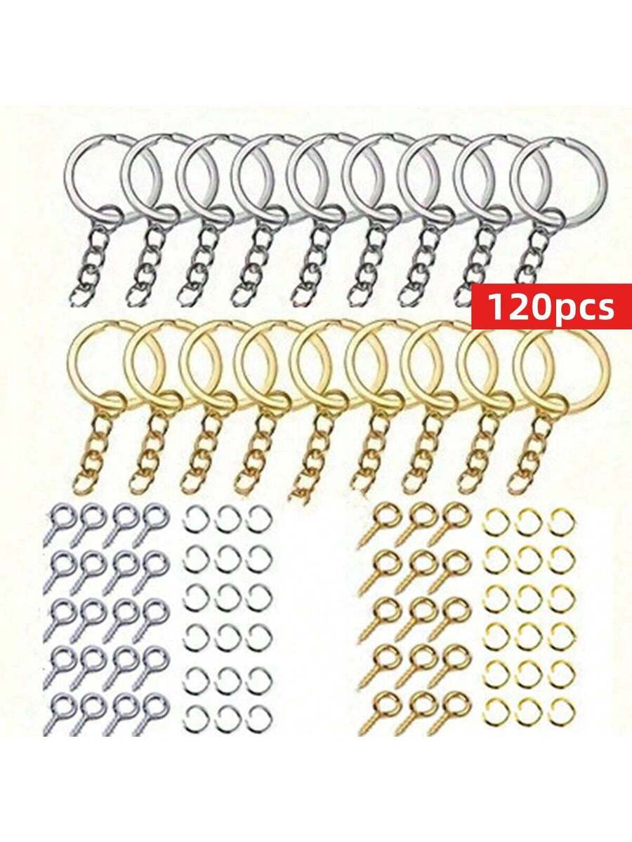 120 piezas Kit de anillas de salto para llaveros