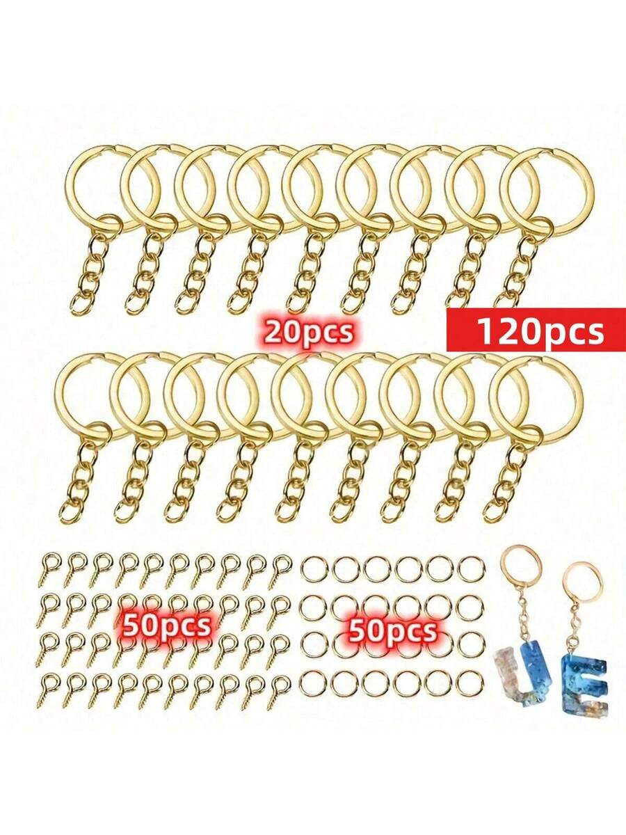 120 piezas Kit de anillas de salto para llaveros