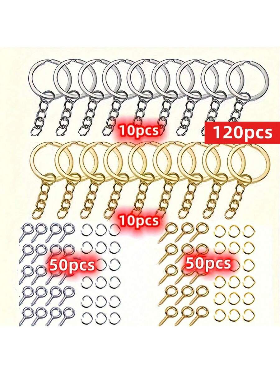 120 piezas Kit de anillas de salto para llaveros
