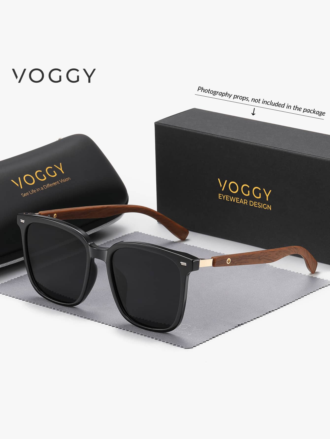 Gafas decorativas VOGGY de metal polarizadas extragrandes