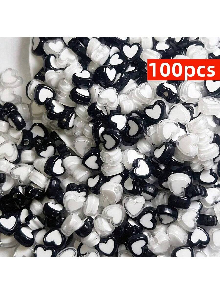 100 piezas de cuentas de corazón pequeñas