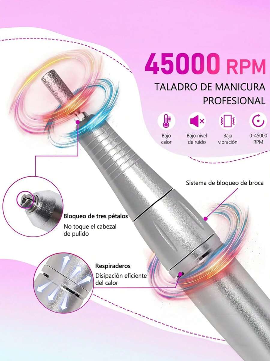 Pulidor Esmeril Drill Uñas Profesional Taladro 45000 Rpm