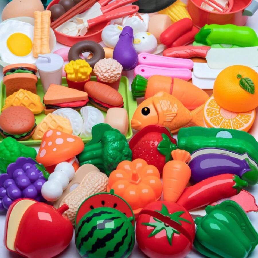 89 Piezas de Juguetes de plástico Comida Falsa