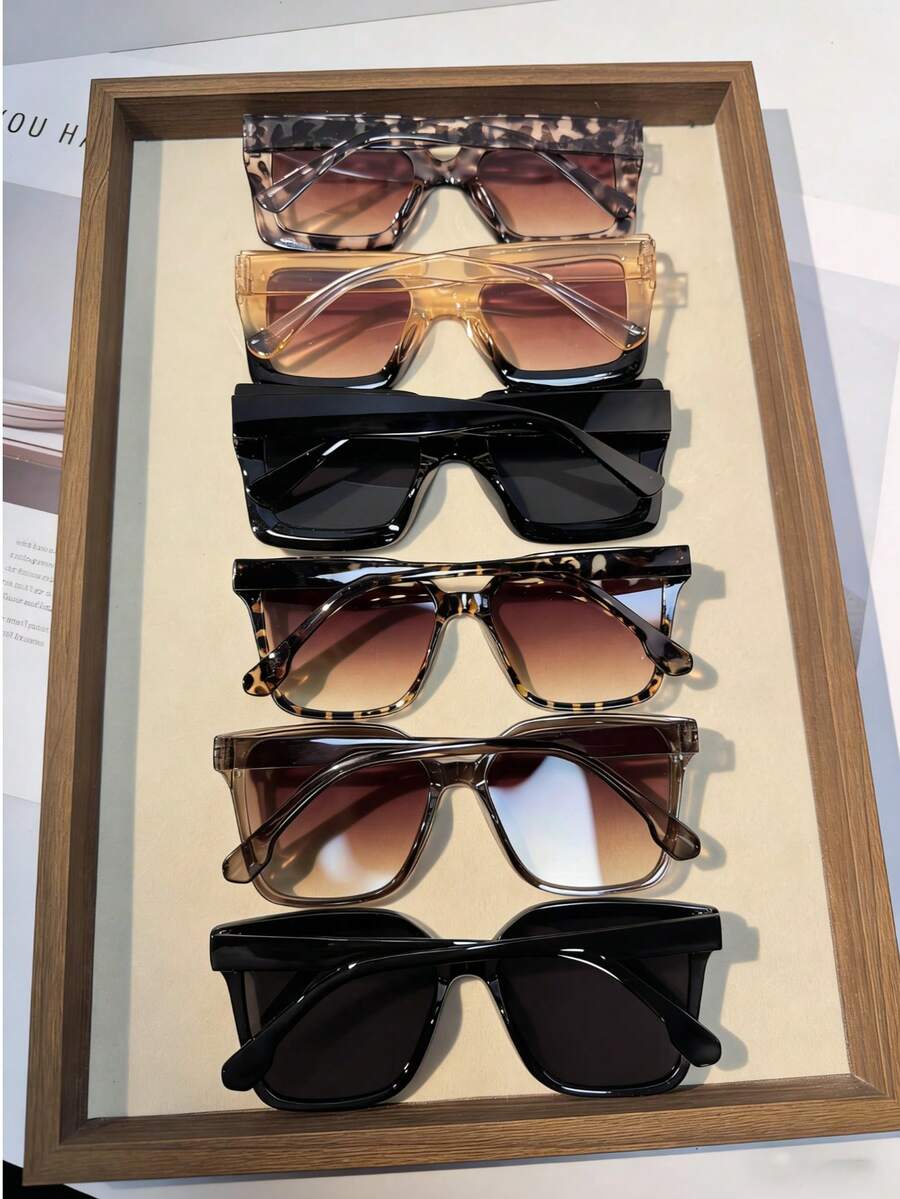 gafas unisex de marco cuadrado grande y retro