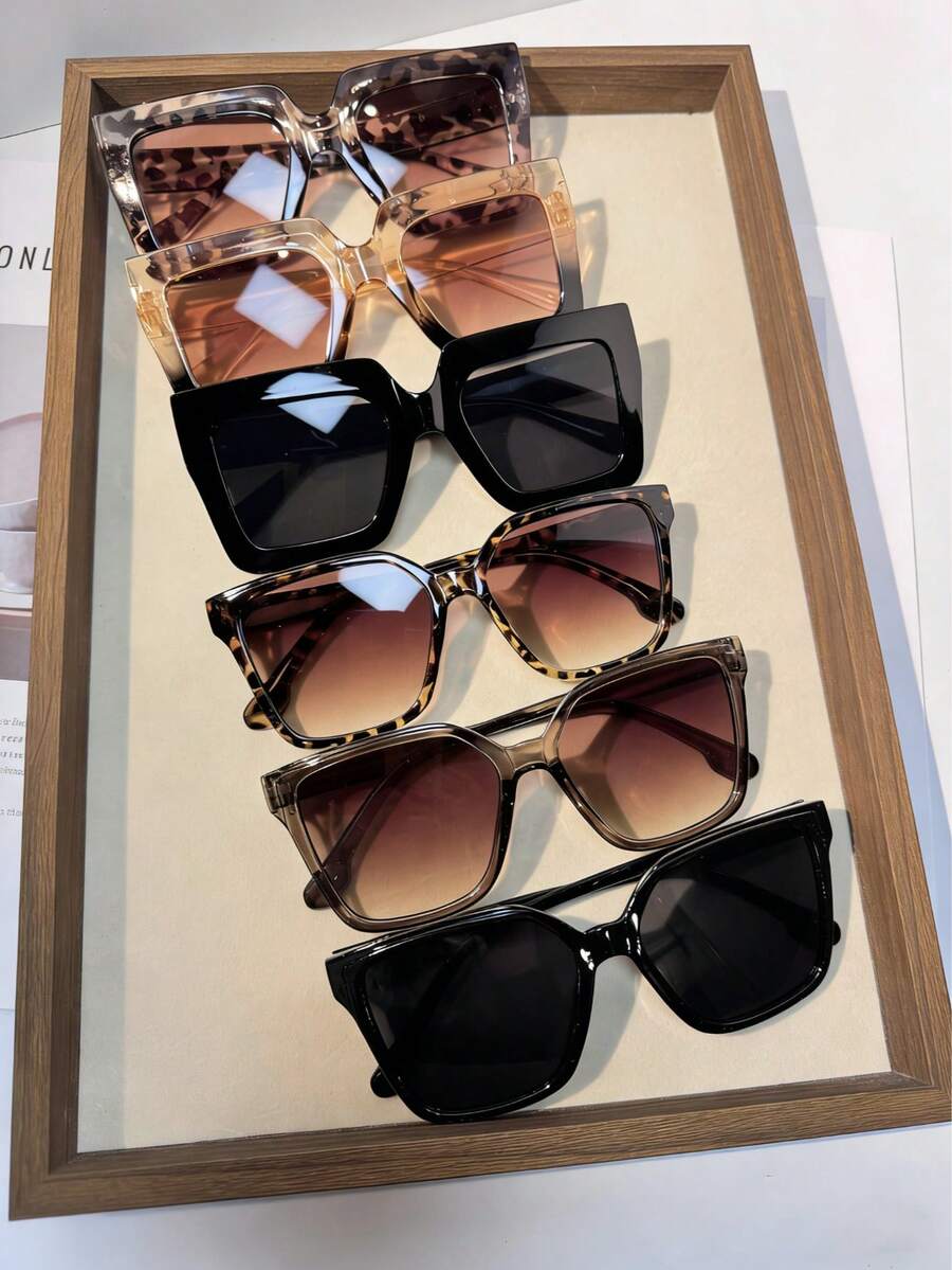 gafas unisex de marco cuadrado grande y retro