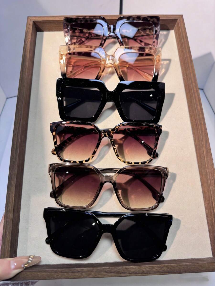 gafas unisex de marco cuadrado grande y retro