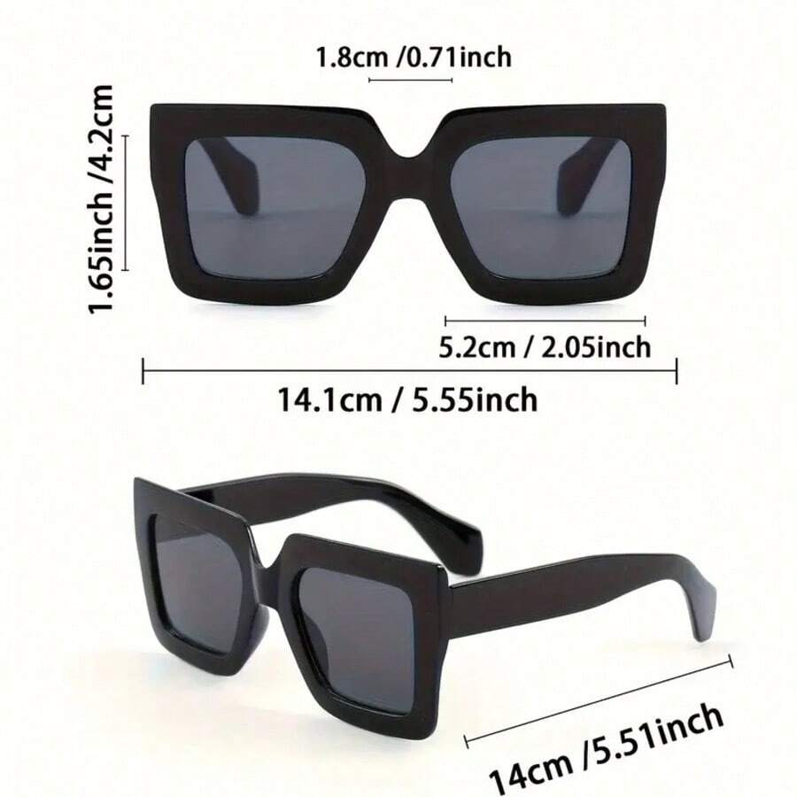 gafas unisex de marco cuadrado grande y retro