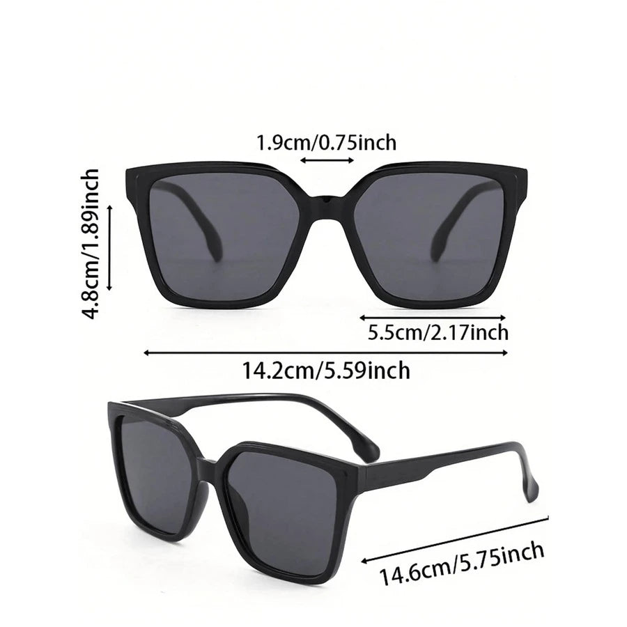 gafas unisex de marco cuadrado grande y retro