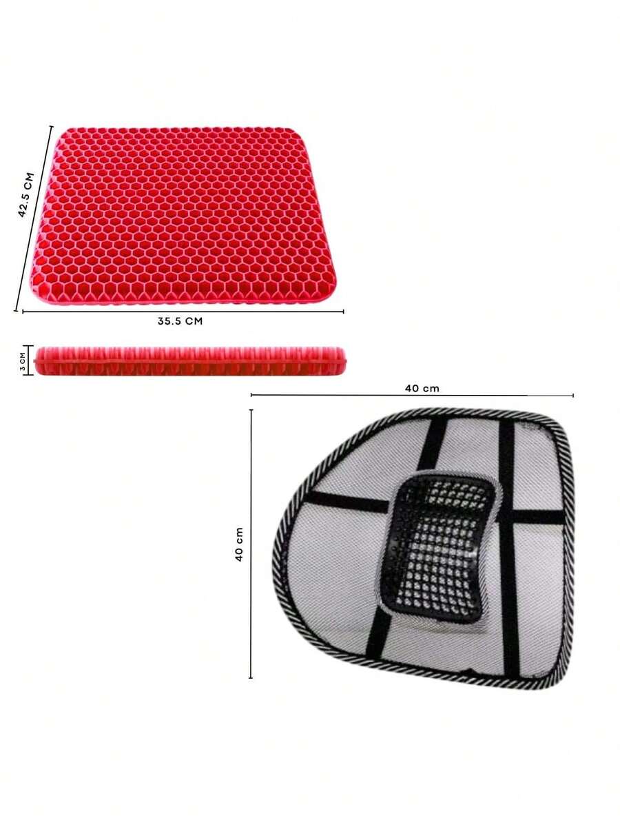 Cojin Gel Silicon Asiento con Funda Flexible + Respaldo Lumbar