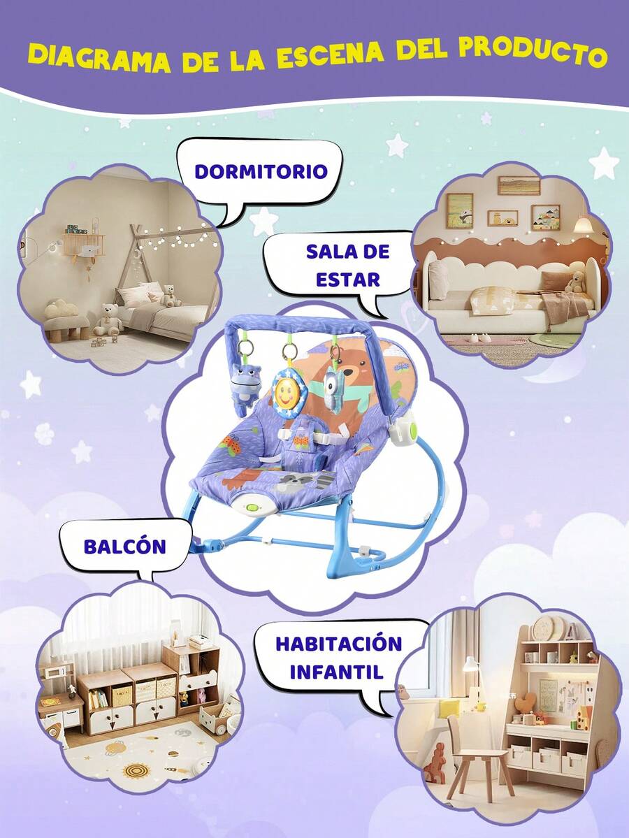 Silla mecedora multifuncional para bebés