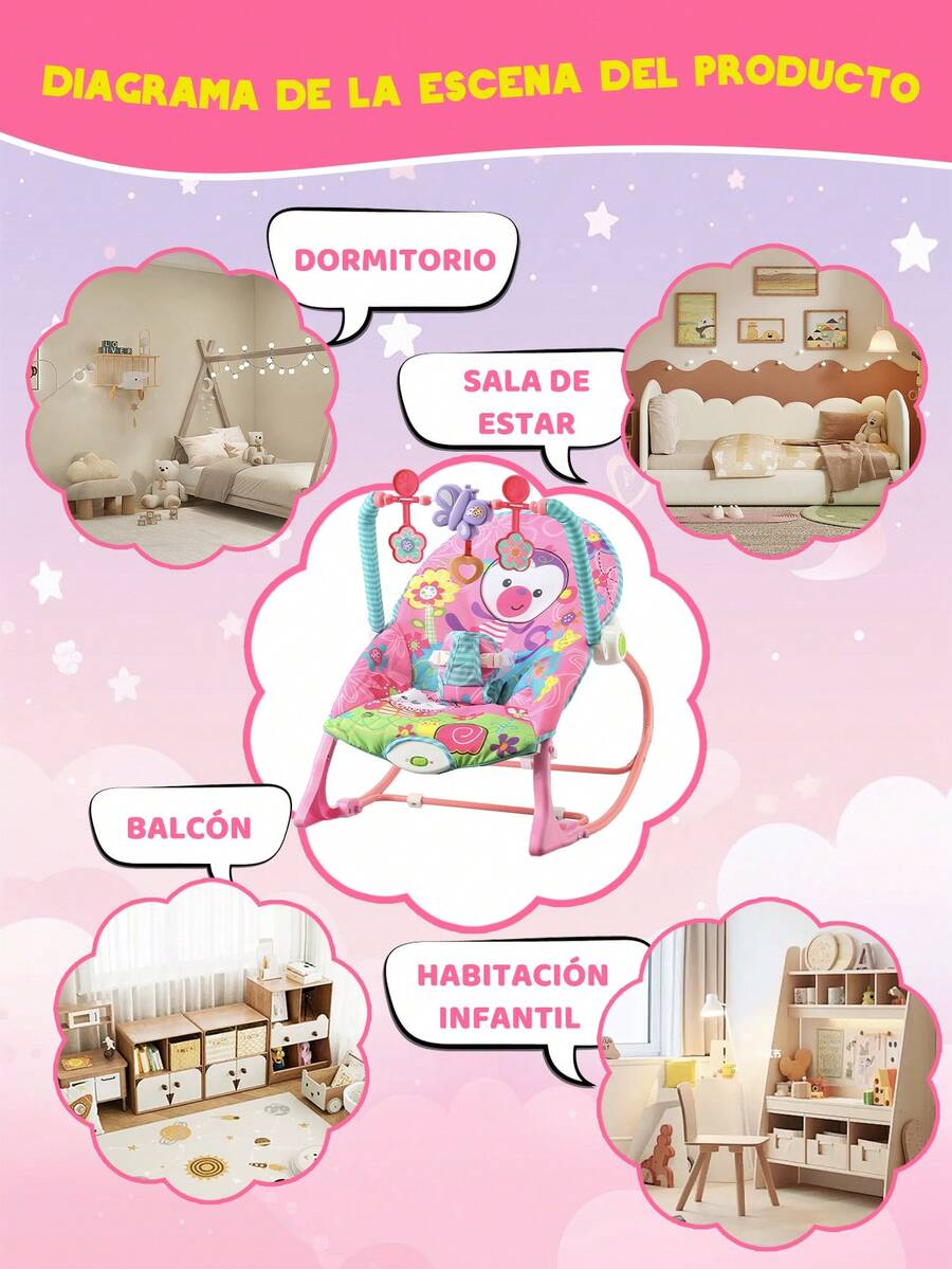 Silla mecedora multifuncional para bebés