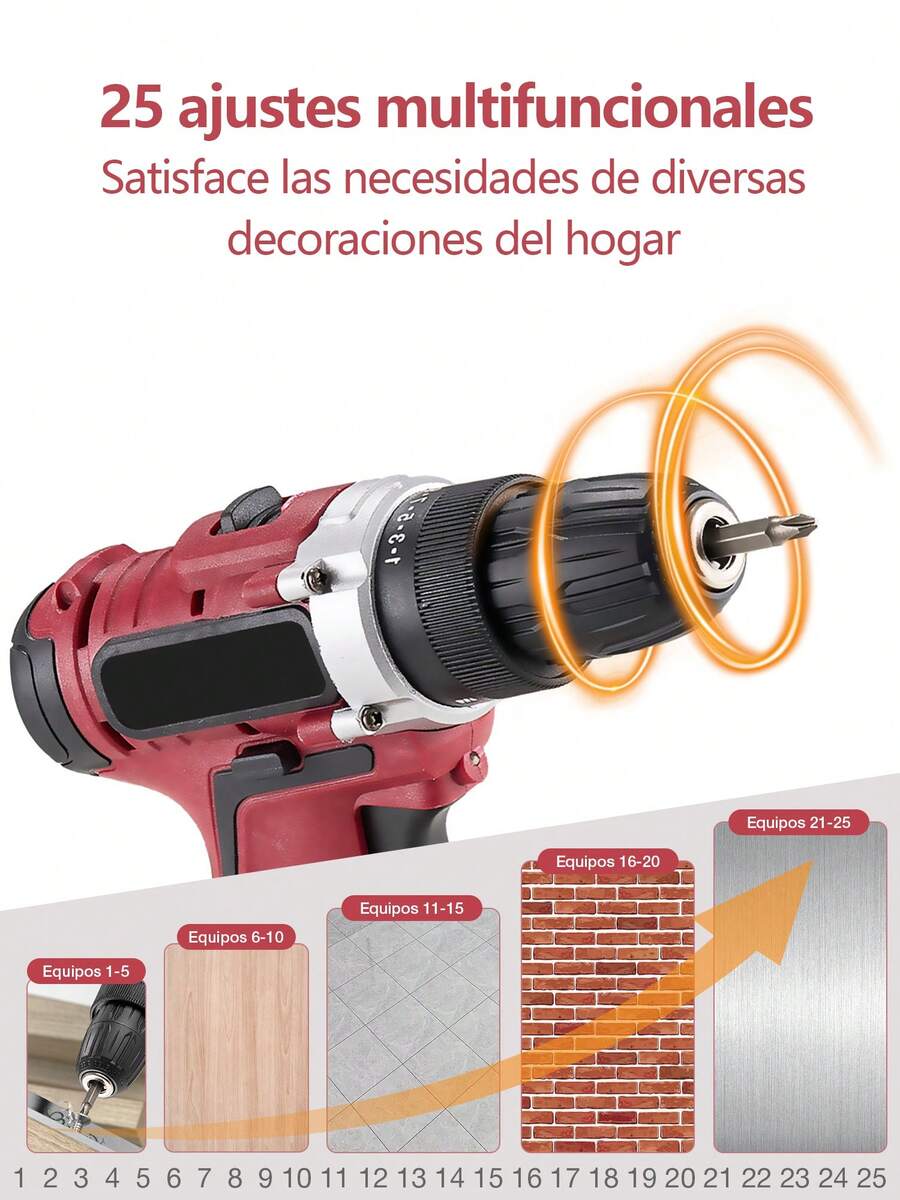 Kit De Taladro Inalámbrico Destornillador Eléctrico Pinchan