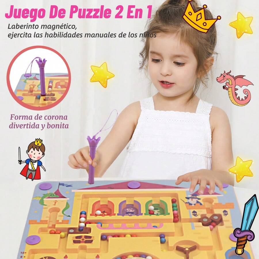 2 En 1 Laberinto Magnético Niños Juguetes Montessori