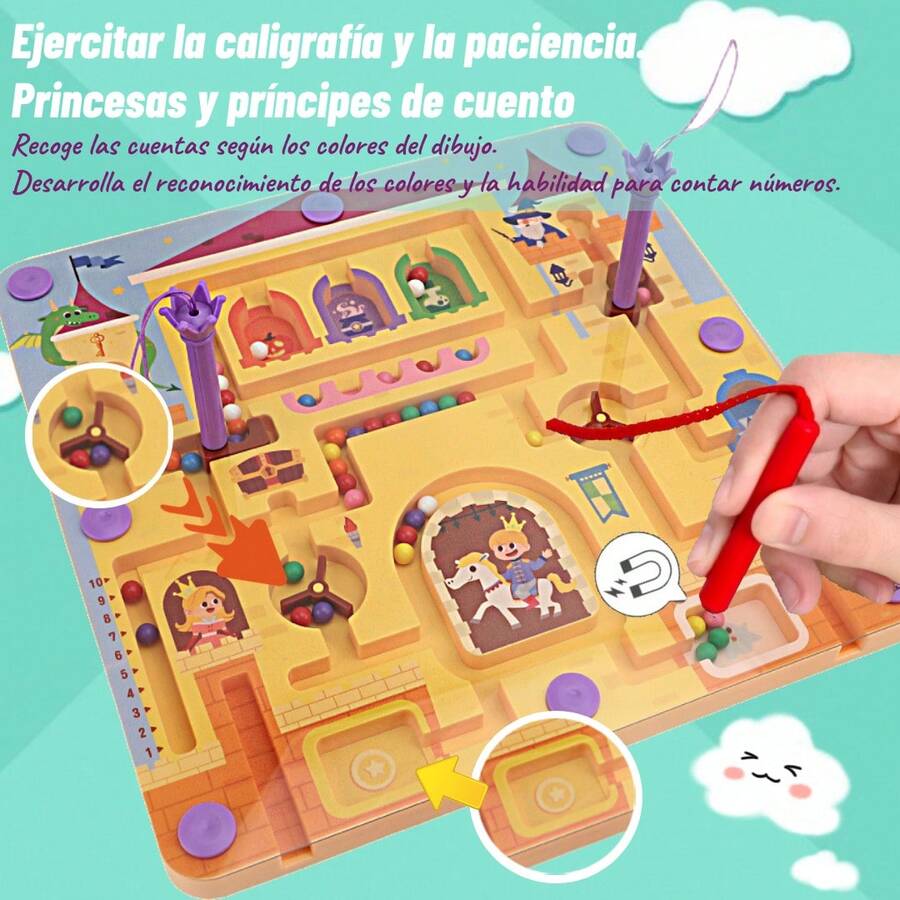 2 En 1 Laberinto Magnético Niños Juguetes Montessori