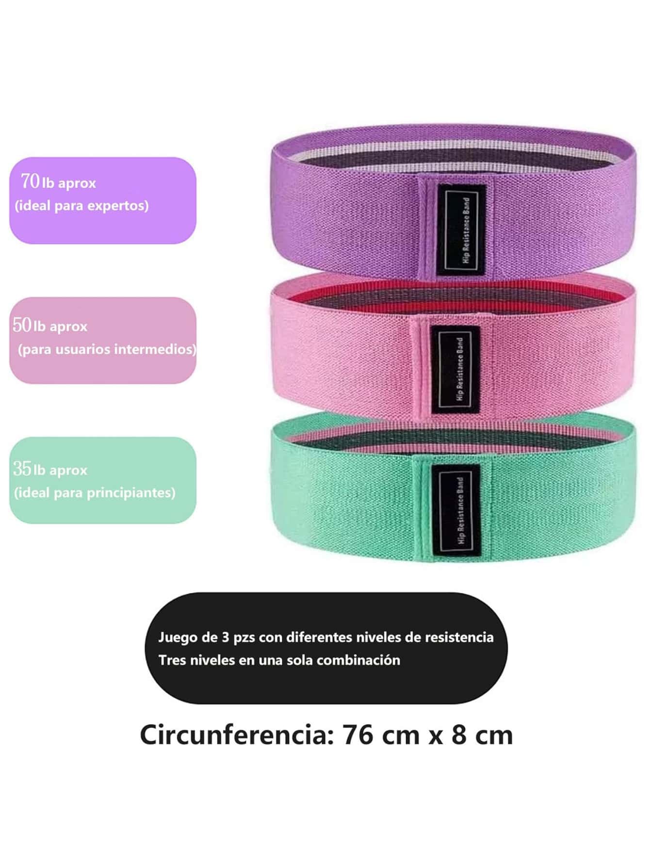 Bandas de Resistencia de Tela para Glúteos y Piernas