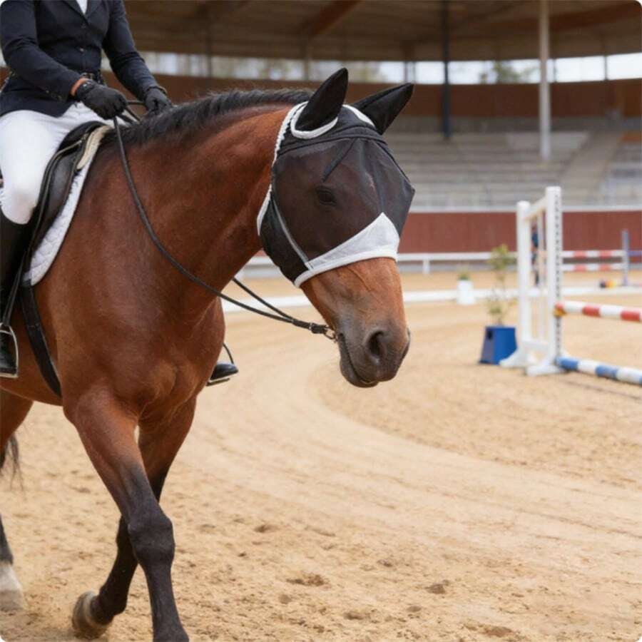 Máscara anti-moscas para caballos