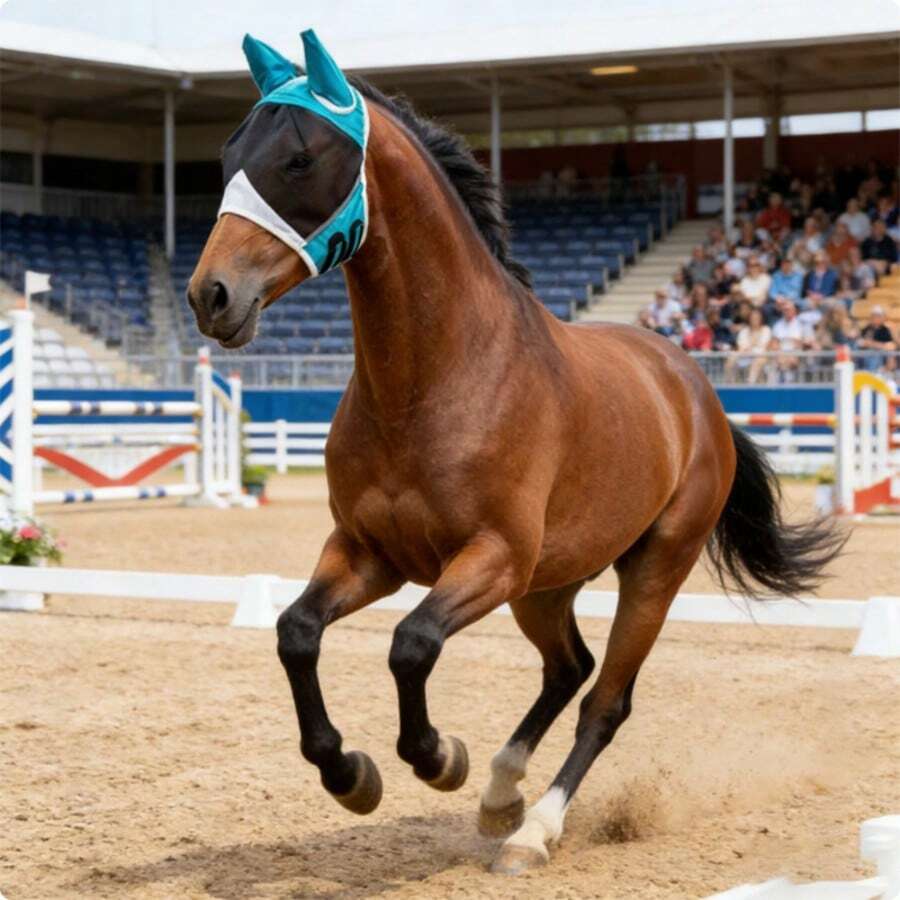Máscara anti-moscas para caballos