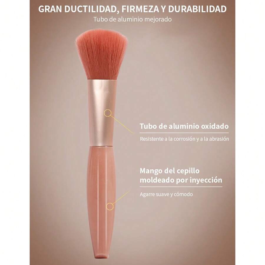 5 pinceles de maquillaje con espejo
