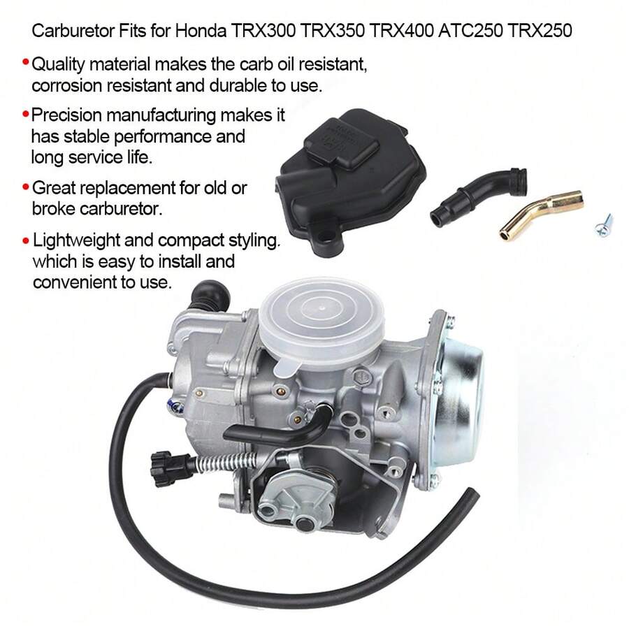 Carburador Para Trx300, Trx350, Trx400, Atc250 Y Trx250, Compatible Con Muchos Vehículos Todoterreno, Motos Todoterreno, Karts Y Vehículos Utilitarios Todoterreno Con Motores De 400 Cc