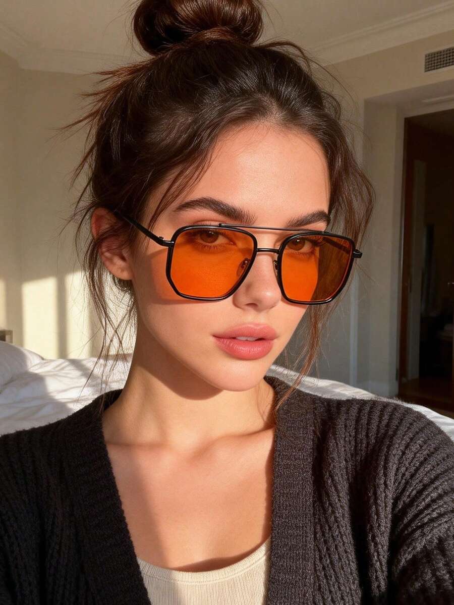 Gafas de mujer con montura cuadrada retro