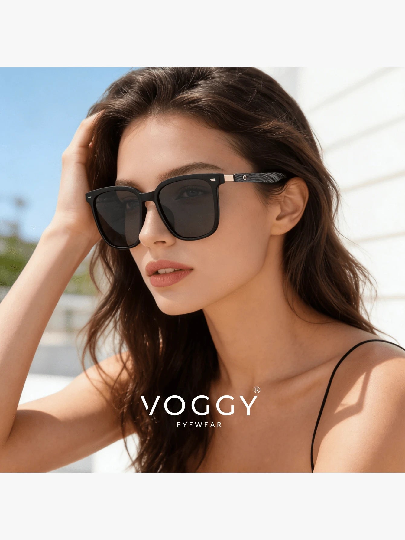 Gafas decorativas VOGGY de metal polarizadas extragrandes