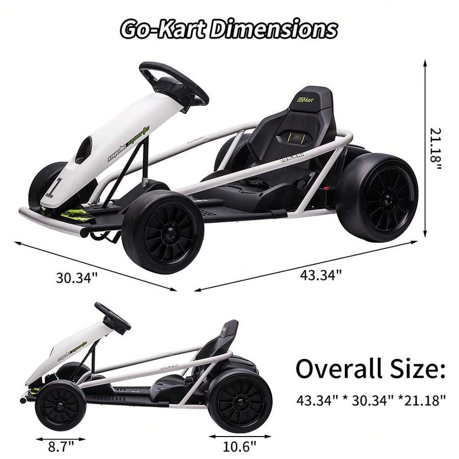 Go Kart Eléctrico 24V con Doble Motor 300W