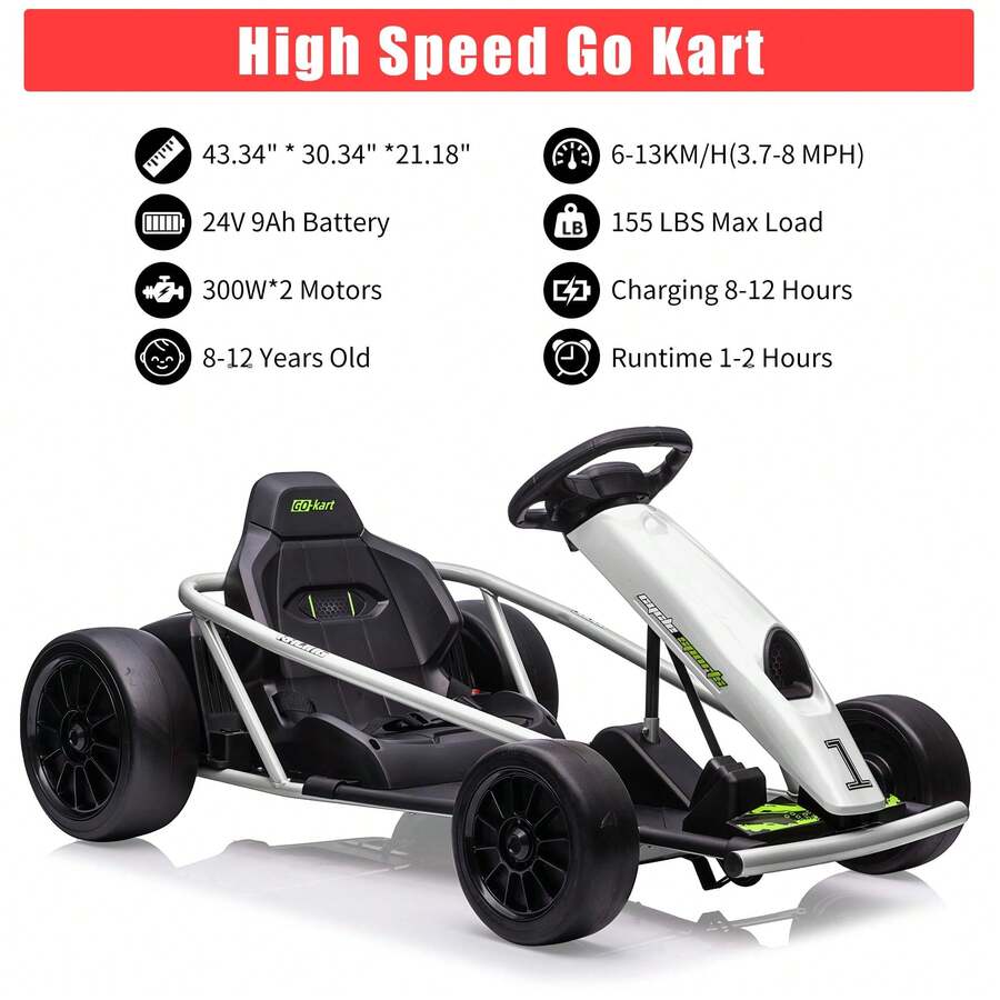 Go Kart Eléctrico 24V con Doble Motor 300W