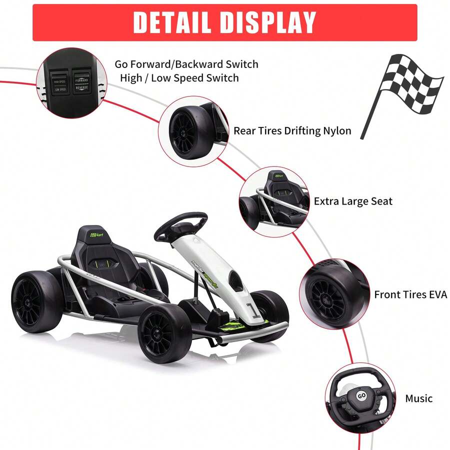 Go Kart Eléctrico 24V con Doble Motor 300W