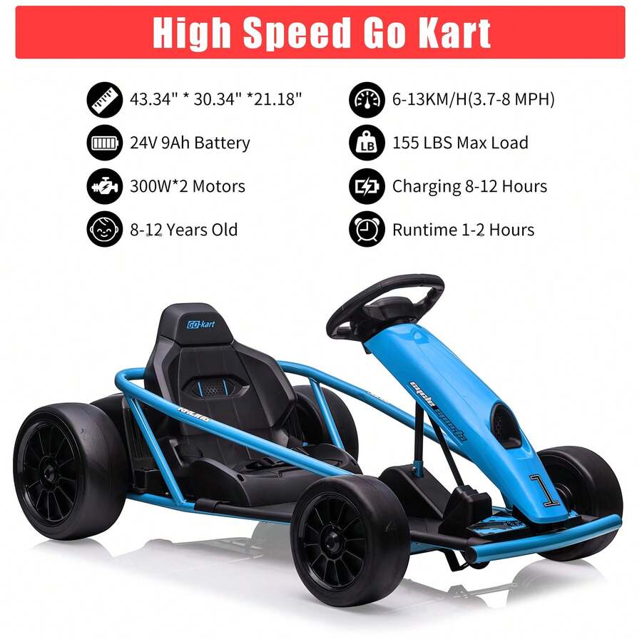 Go Kart Eléctrico 24V con Doble Motor 300W