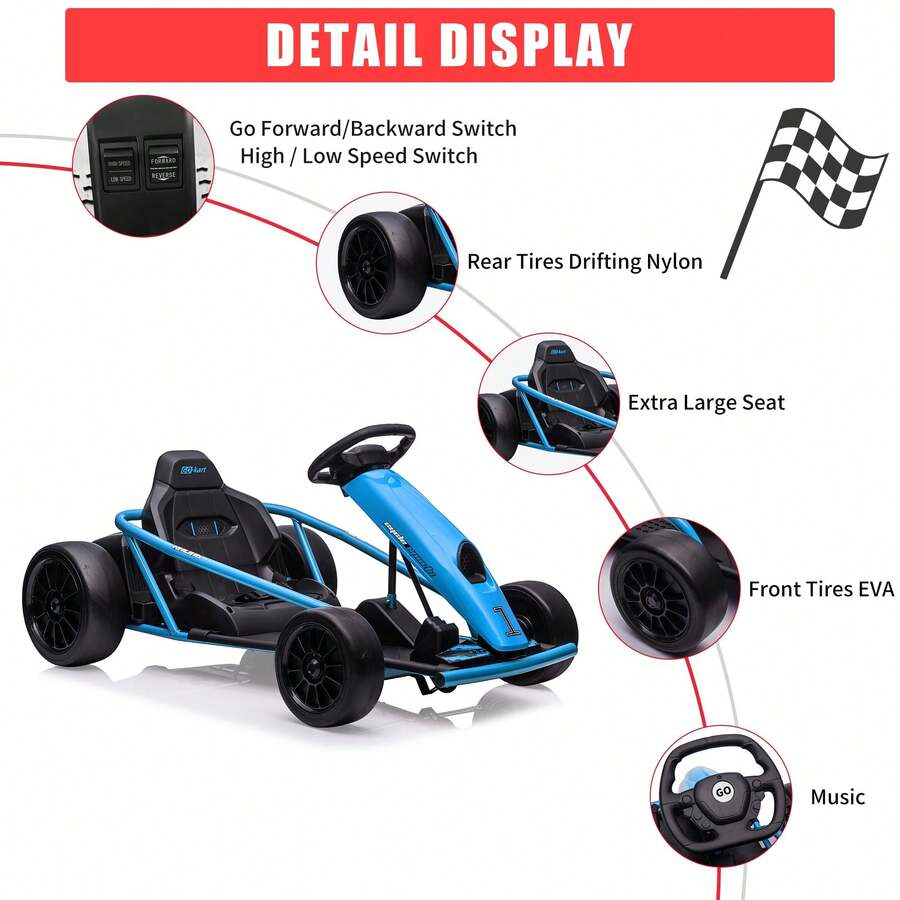 Go Kart Eléctrico 24V con Doble Motor 300W