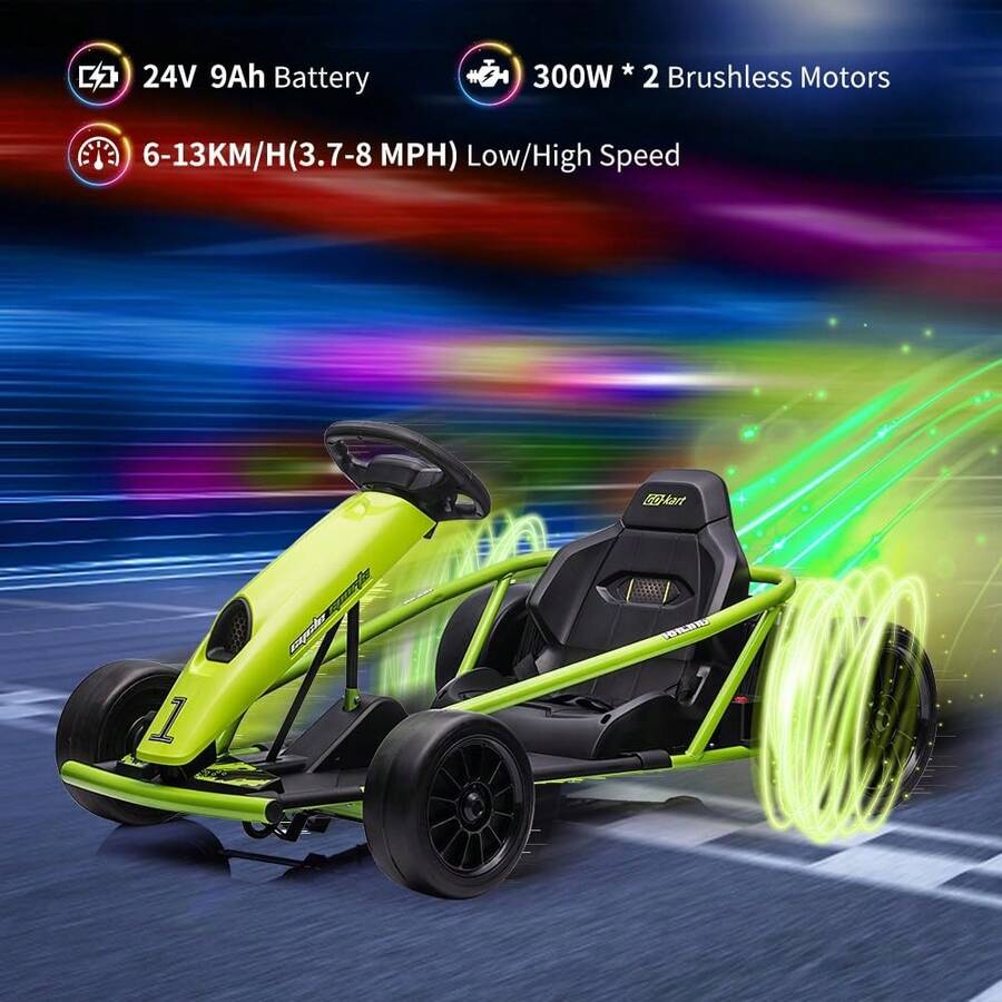 Go Kart Eléctrico 24V con Doble Motor 300W