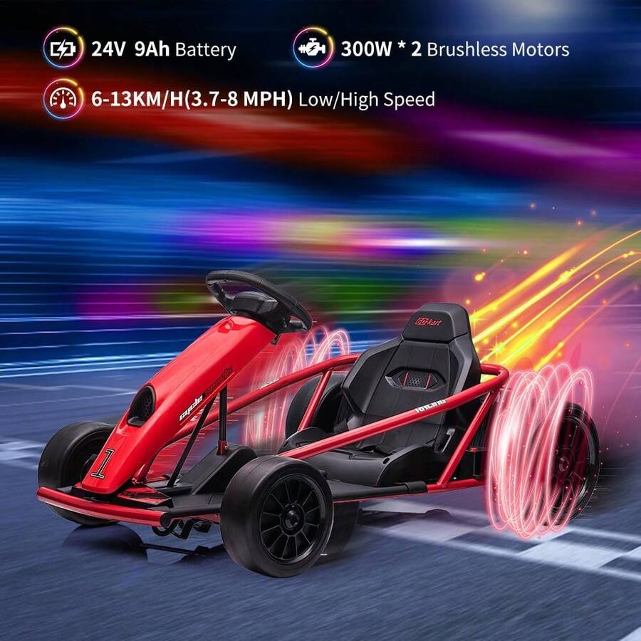 Go Kart Eléctrico 24V con Doble Motor 300W