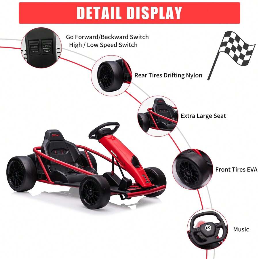 Go Kart Eléctrico 24V con Doble Motor 300W