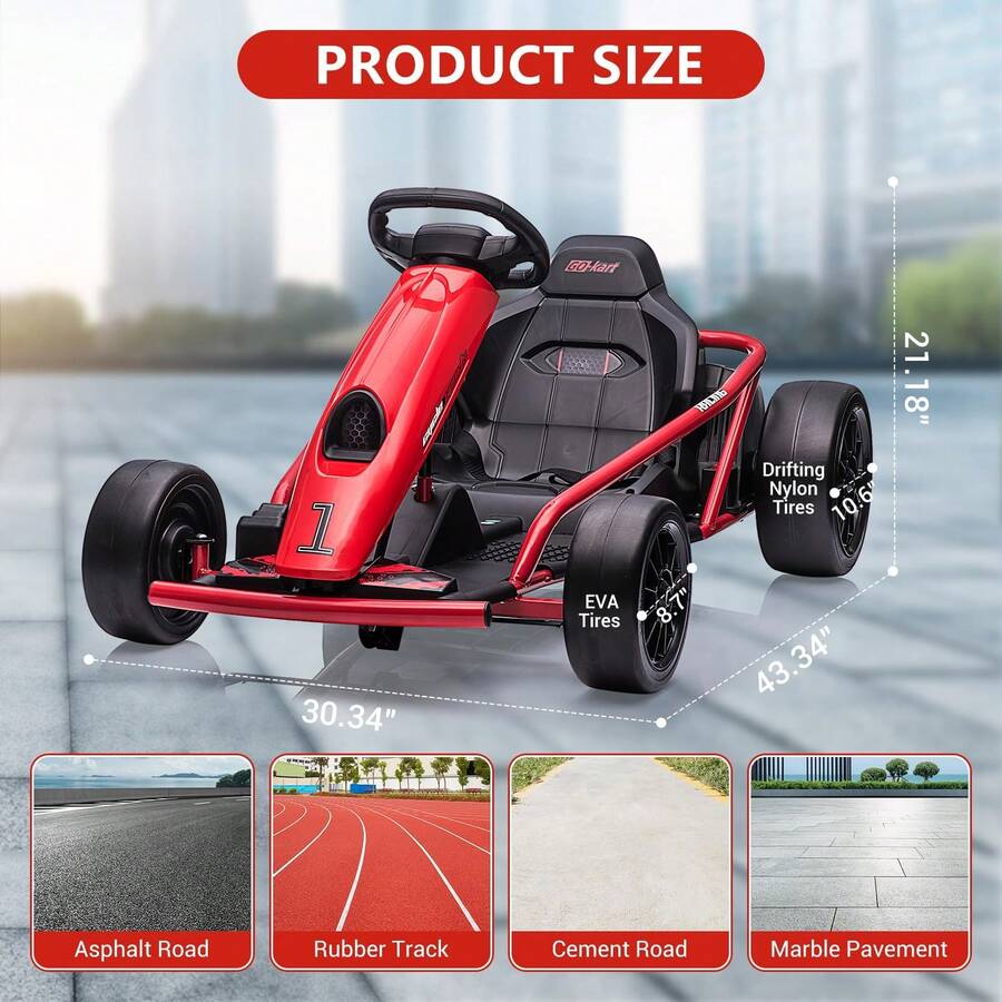 Go Kart Eléctrico 24V con Doble Motor 300W
