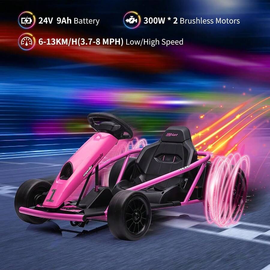 Go Kart Eléctrico 24V con Doble Motor 300W