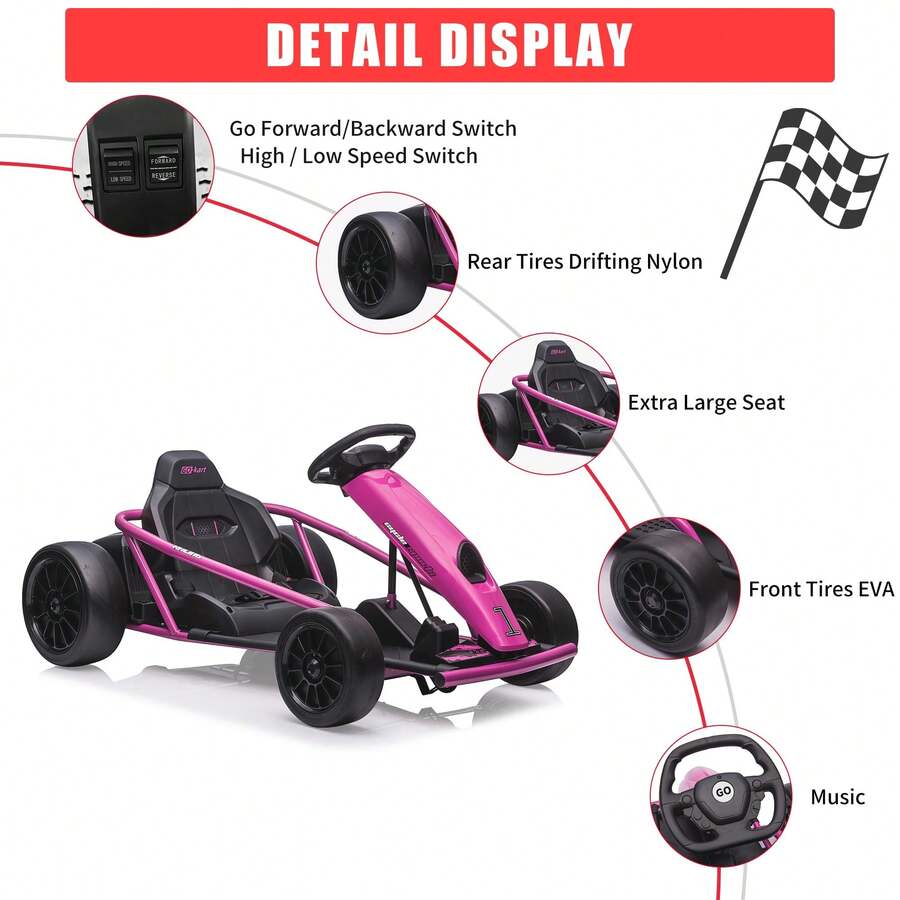 Go Kart Eléctrico 24V con Doble Motor 300W